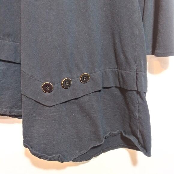 Habitat Black Asymmetrical Women's Long Sleeve Top Size Small - Picture 5 of 10